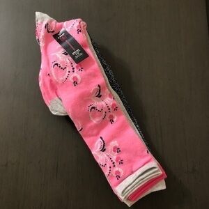 NOBO No Boundaries Socks 4 Pairs Of Knee Socks Pink Gray Navy Sparkle Dots NWT